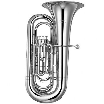 Yamaha Intermediate BBb Tuba - Silver Plating w/ Wood Case