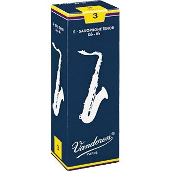 Lescana Paramount Series Tenor Saxophone Reeds 5 PACK with Bonus Tenor Sax Mouthpiece Saver Size 3.5 