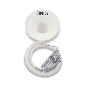 Jupiter Fiberglass Bell/Silver Plated Body Sousaphone - Hard Shell Case with Wheels