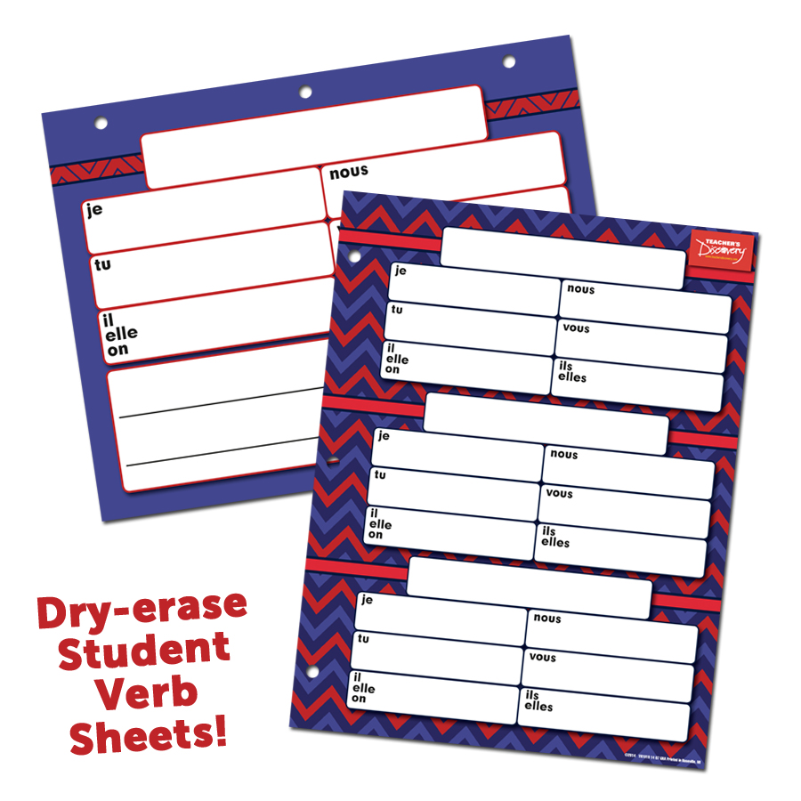 Dry-Erase Verb Sheets French