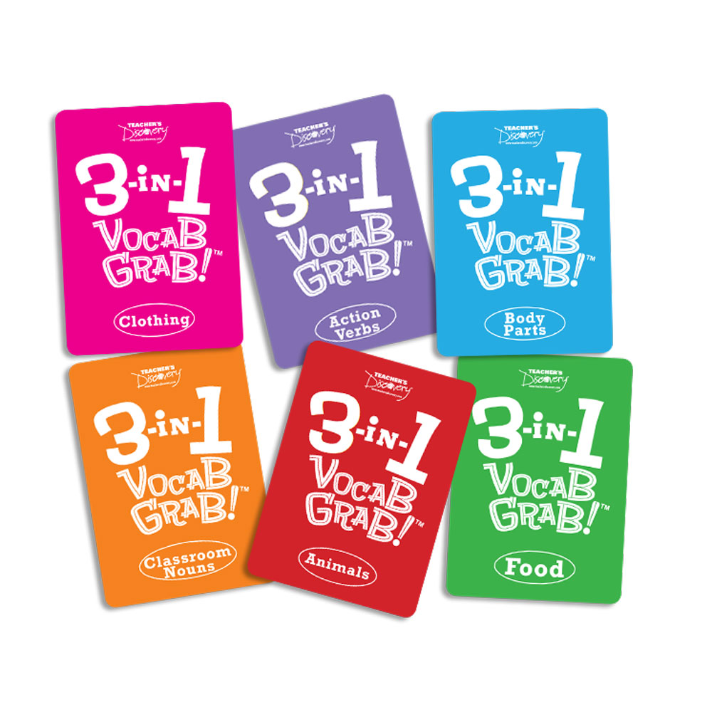 3-in-1 Spanish Vocab Grab Card Games 