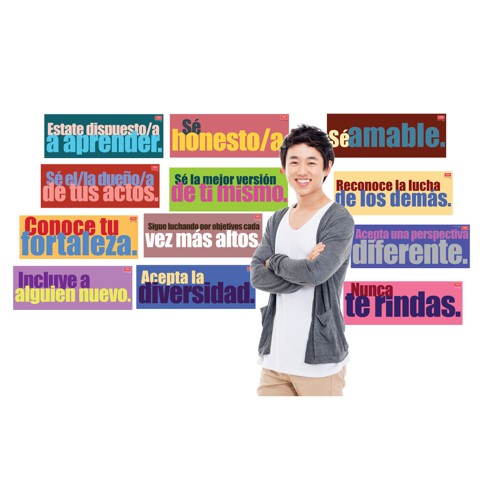 Character Building Spanish Signs - Set of 12