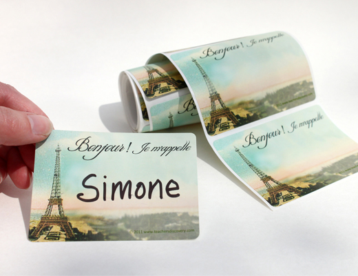 Eiffel Tower French Nametags Set of 36