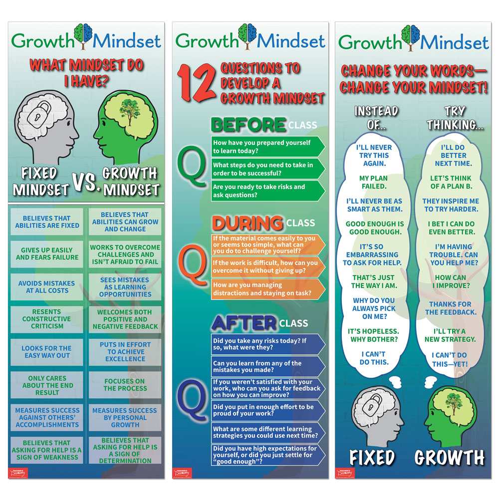 Growth Mindset Skinny Poster Set of 3