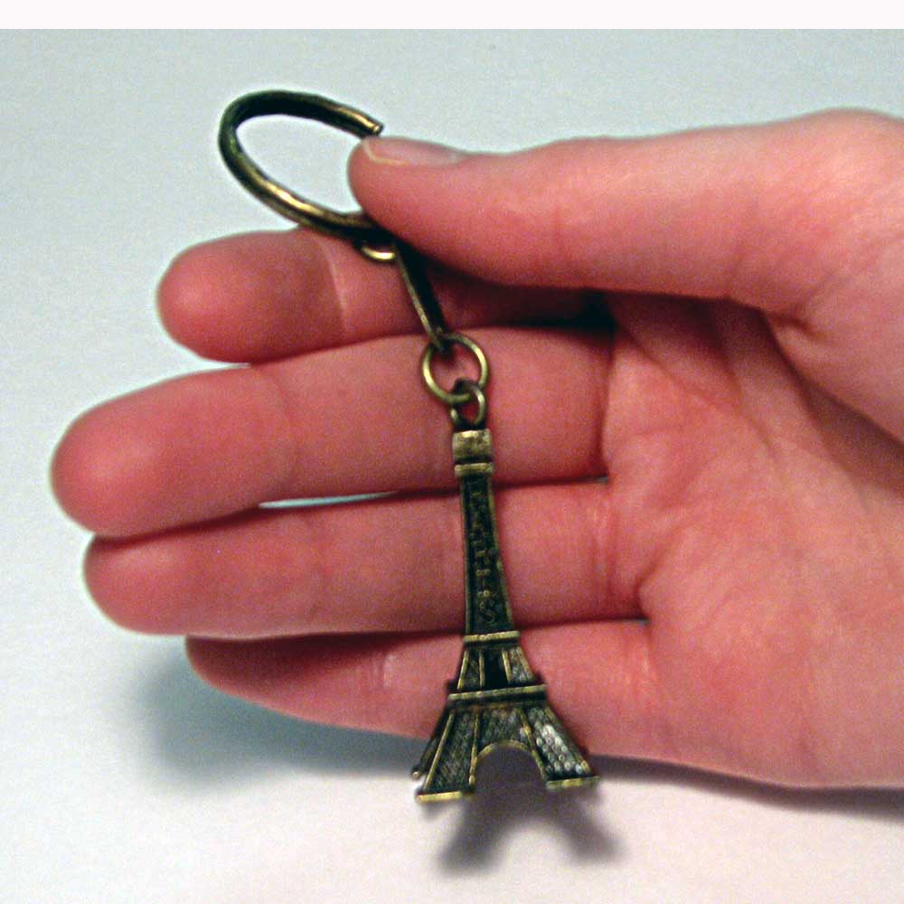 3D Eiffel Tower Bronze Keychain