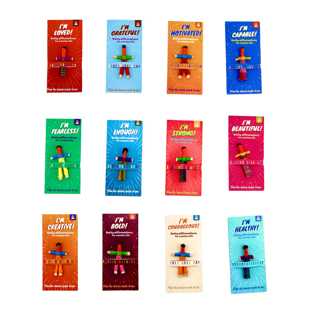 Guatemalan Daily Affirmation Worry Dolls - 12 Pack Assorted
