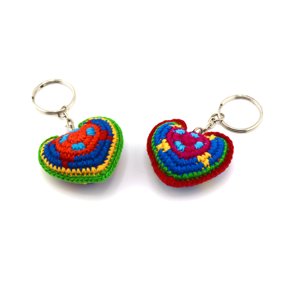 Guatemalan Woven Heart Keychain