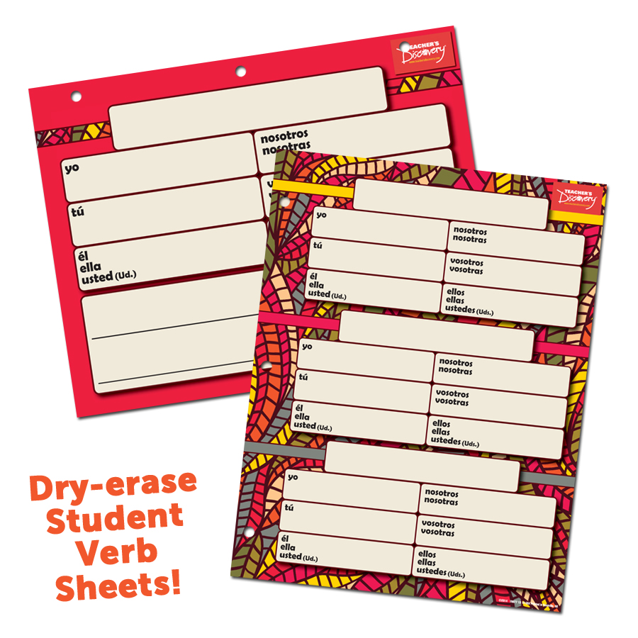 Dry-erase Spanish Verb Sheets