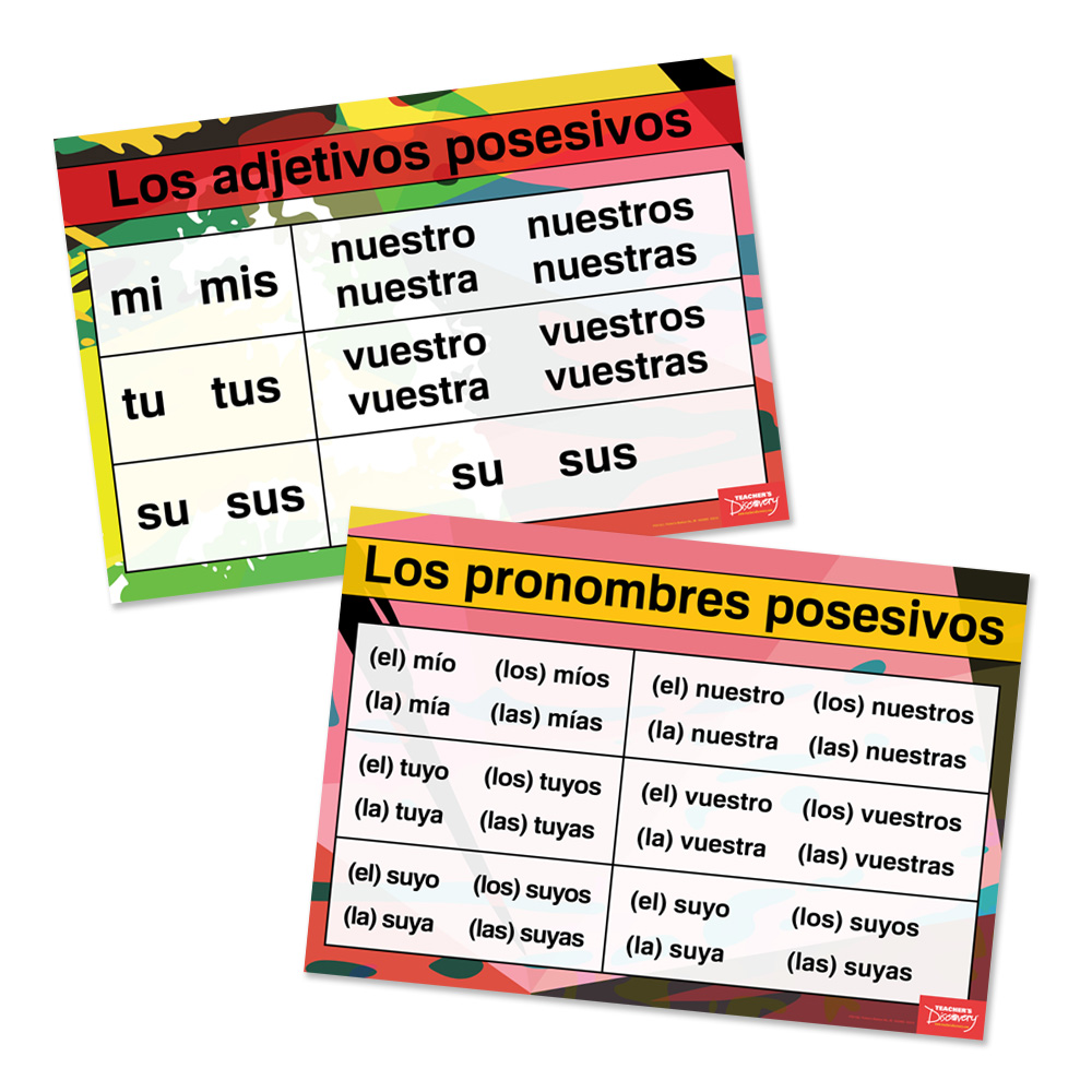 Possessives Spanish Charts (Set of 2)