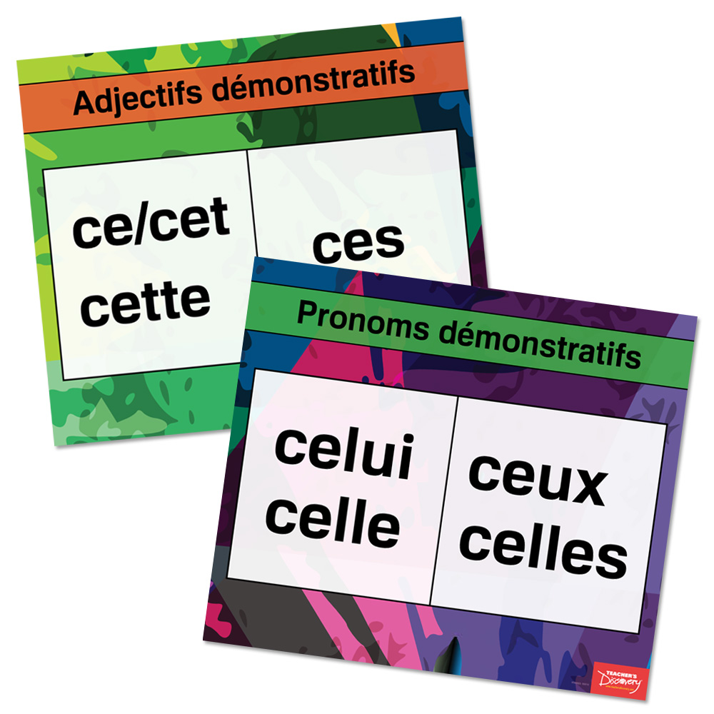 Demonstratives French Charts Set of 2