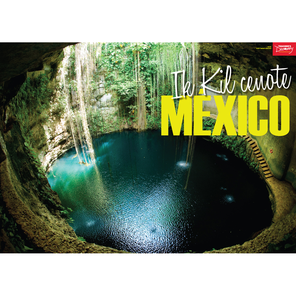 Ik Kil cenote, México Spanish Travel Poster