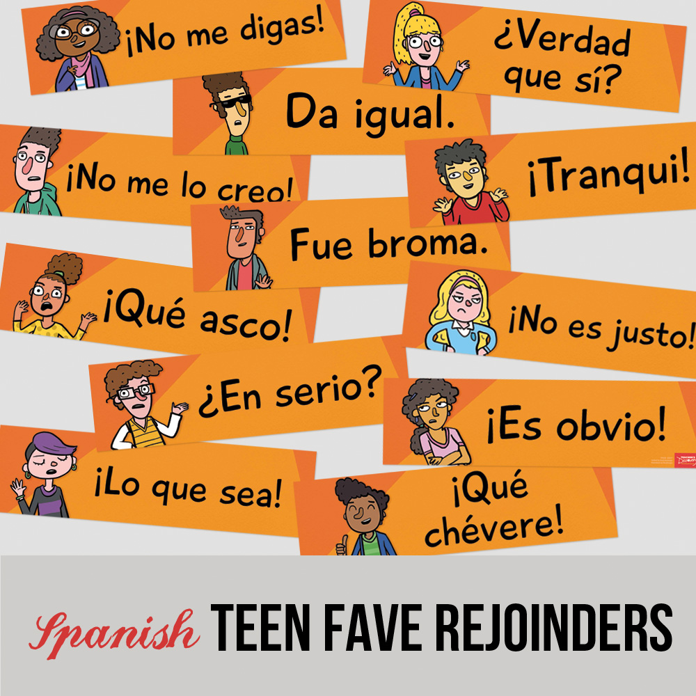 Teen Faves Spanish Rejoinder Signs - Set of 12