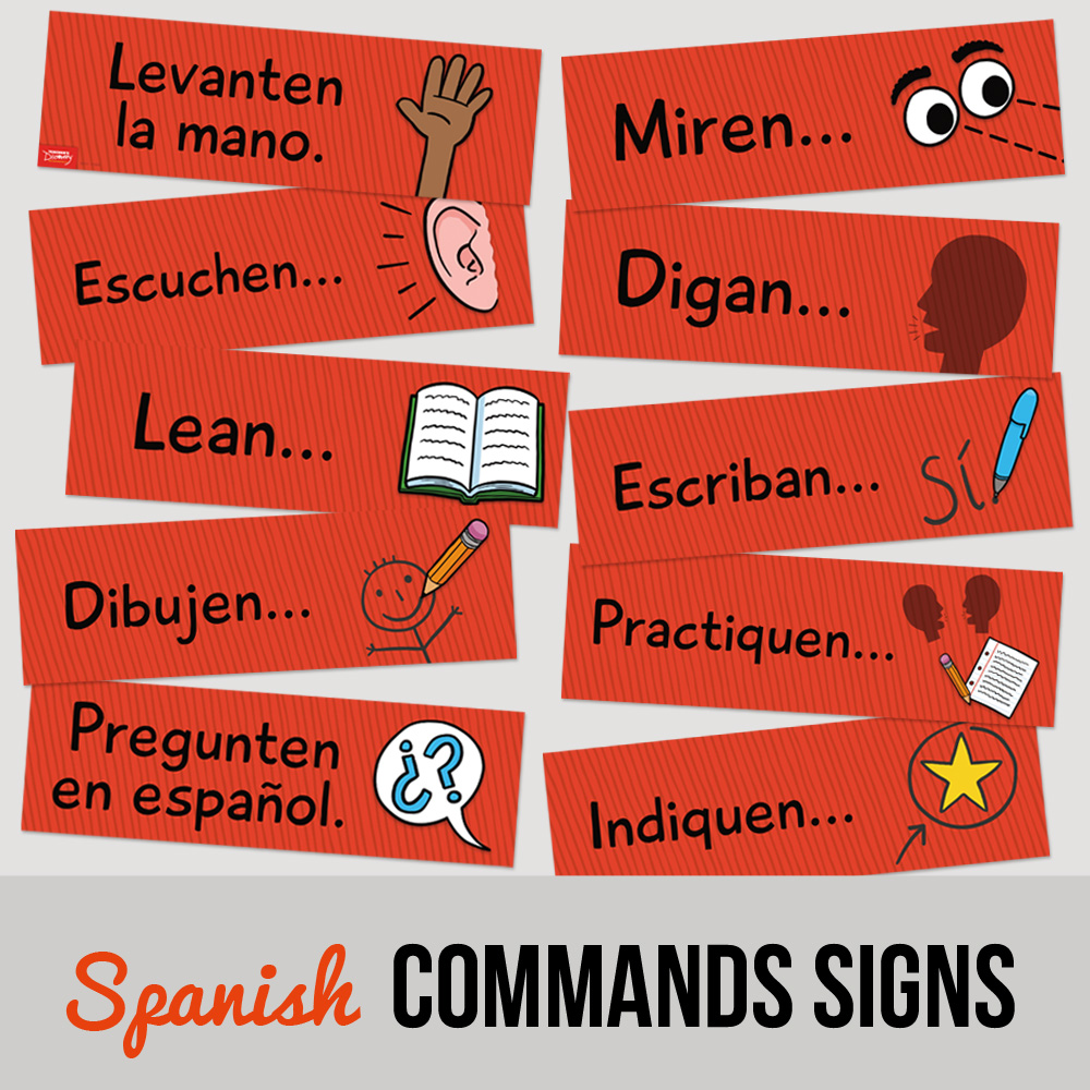 Classroom Commands Spanish Signs