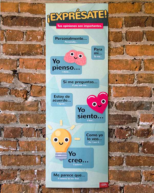 Expressing Opinions Spanish Skinny Poster