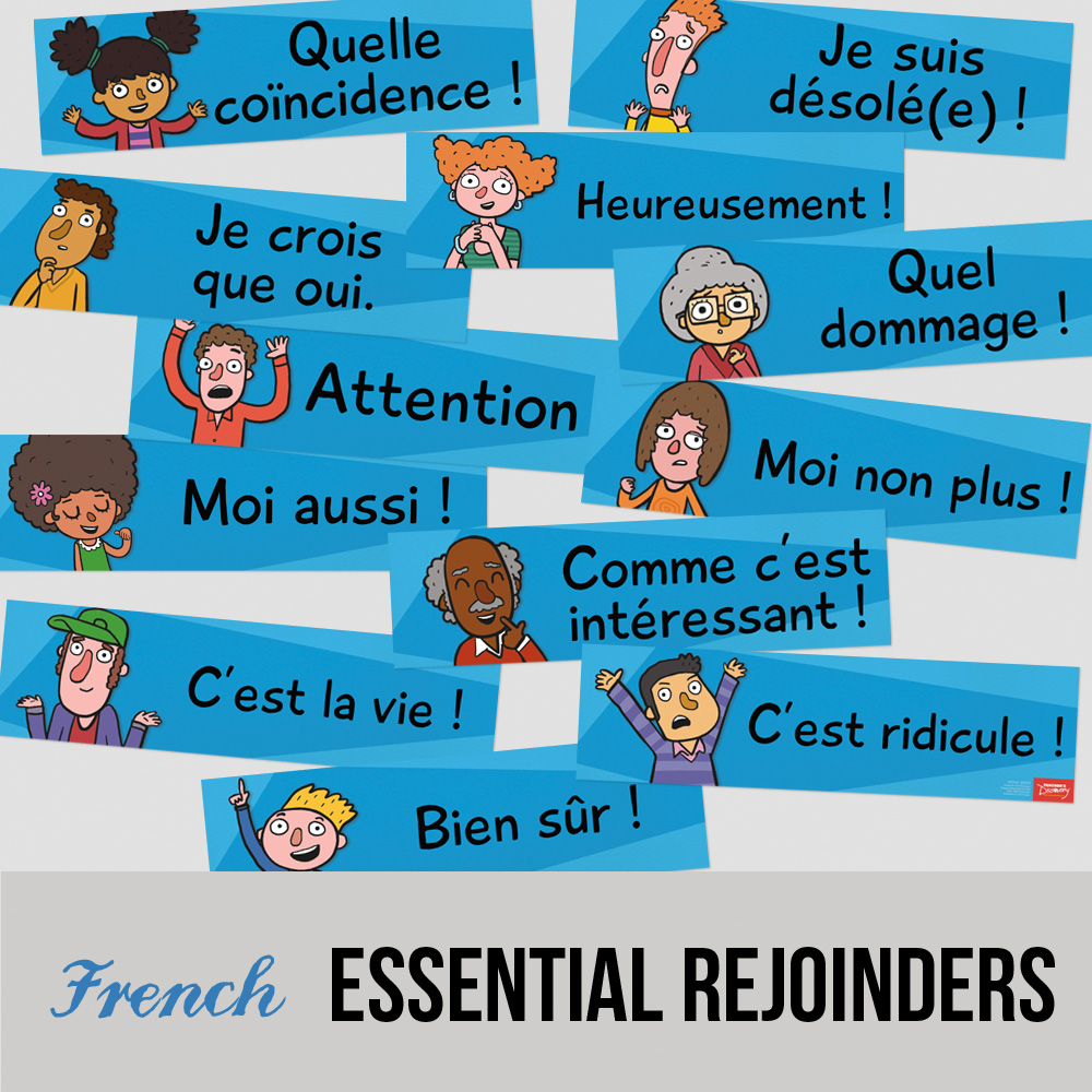 Essential French Rejoinder Signs - Set of 12