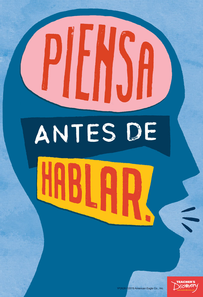 Think Before You Speak Spanish Mini-Poster