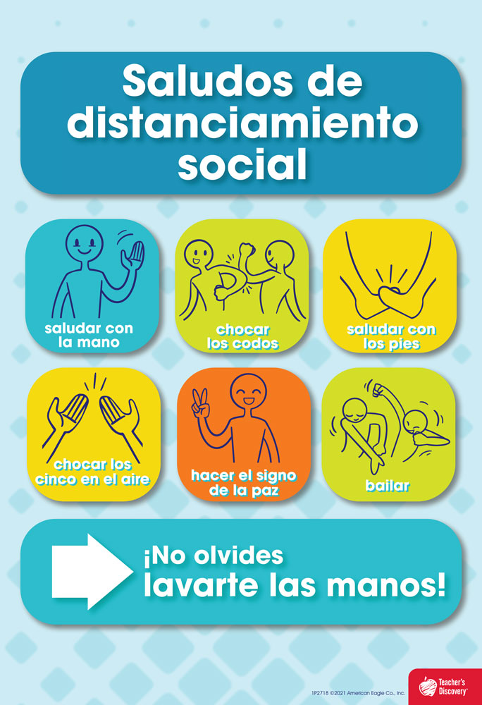 Social Distancing Greetings Spanish Mini-Poster