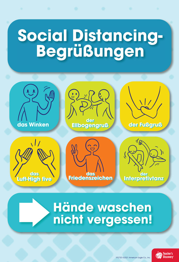 Social Distancing Greetings German Mini-Poster
