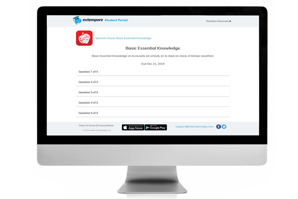 Basic Essential Knowledge Spanish Oral Assessment for Extempore App