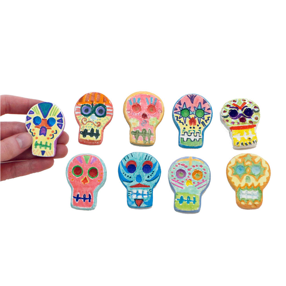 Day of the Dead Skull Magnet Kit - Day of the Dead Skulls and Magnets ONLY Set