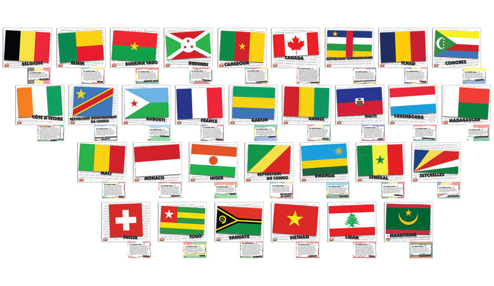 Flags of French-Speaking Countries Bulletin Board Set
