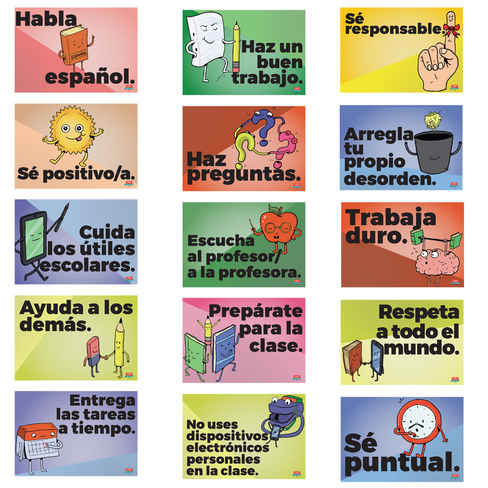 Common Sense Rules Spanish Mini-Poster Set