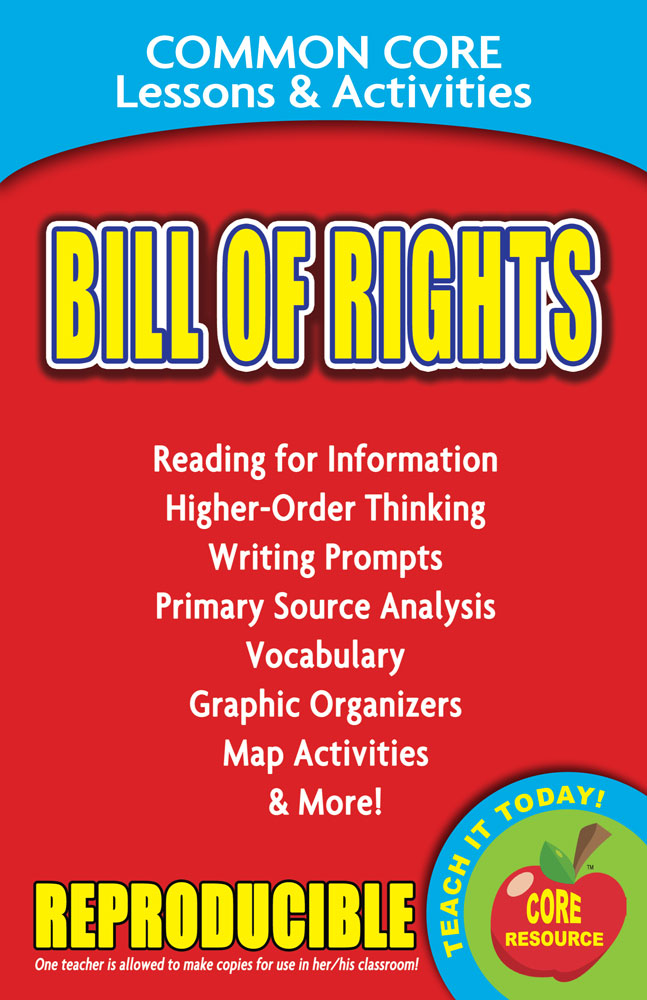 Common Core Lessons & Activities: Bill of Rights Book