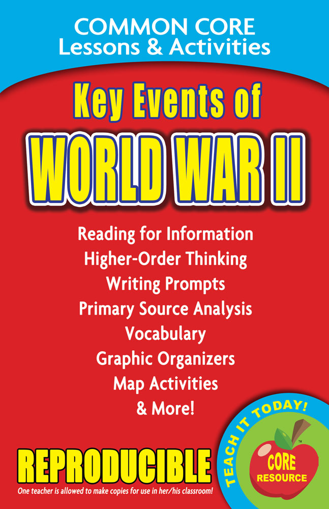  Common Core Lessons & Activities: Key Events of World War II Book