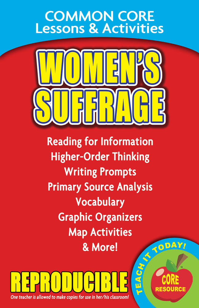 Common Core Lessons & Activities: Women's Suffrage Book