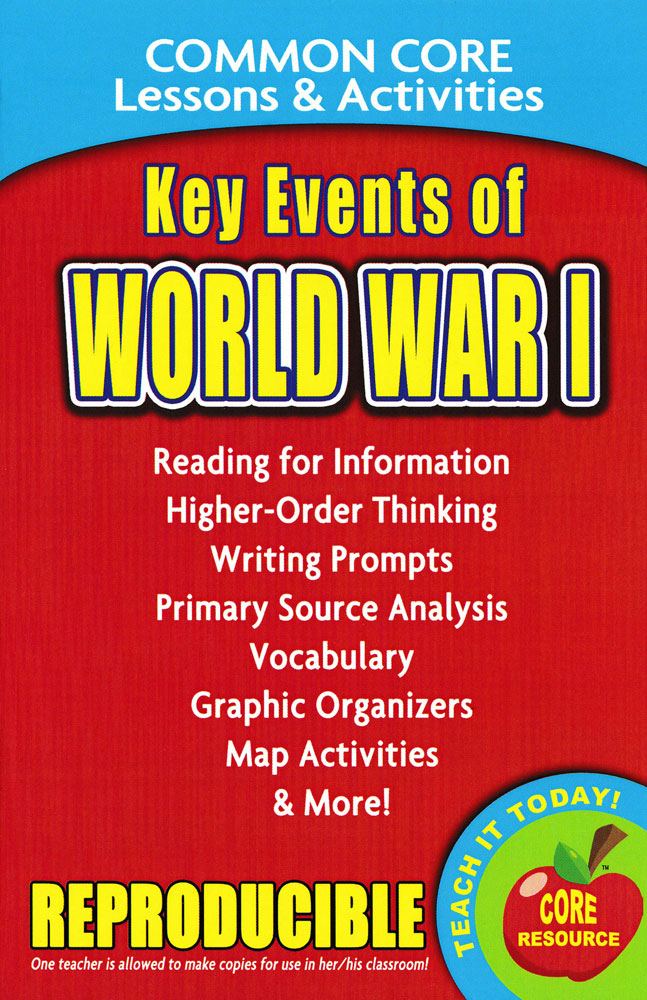  Common Core Lessons & Activities: Key Events of World War I Book