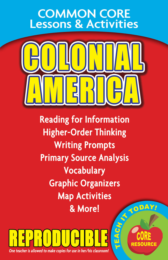  Common Core Lessons & Activities: Colonial America Book