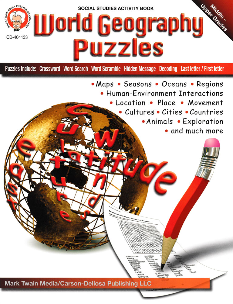 World Geography Puzzles Book