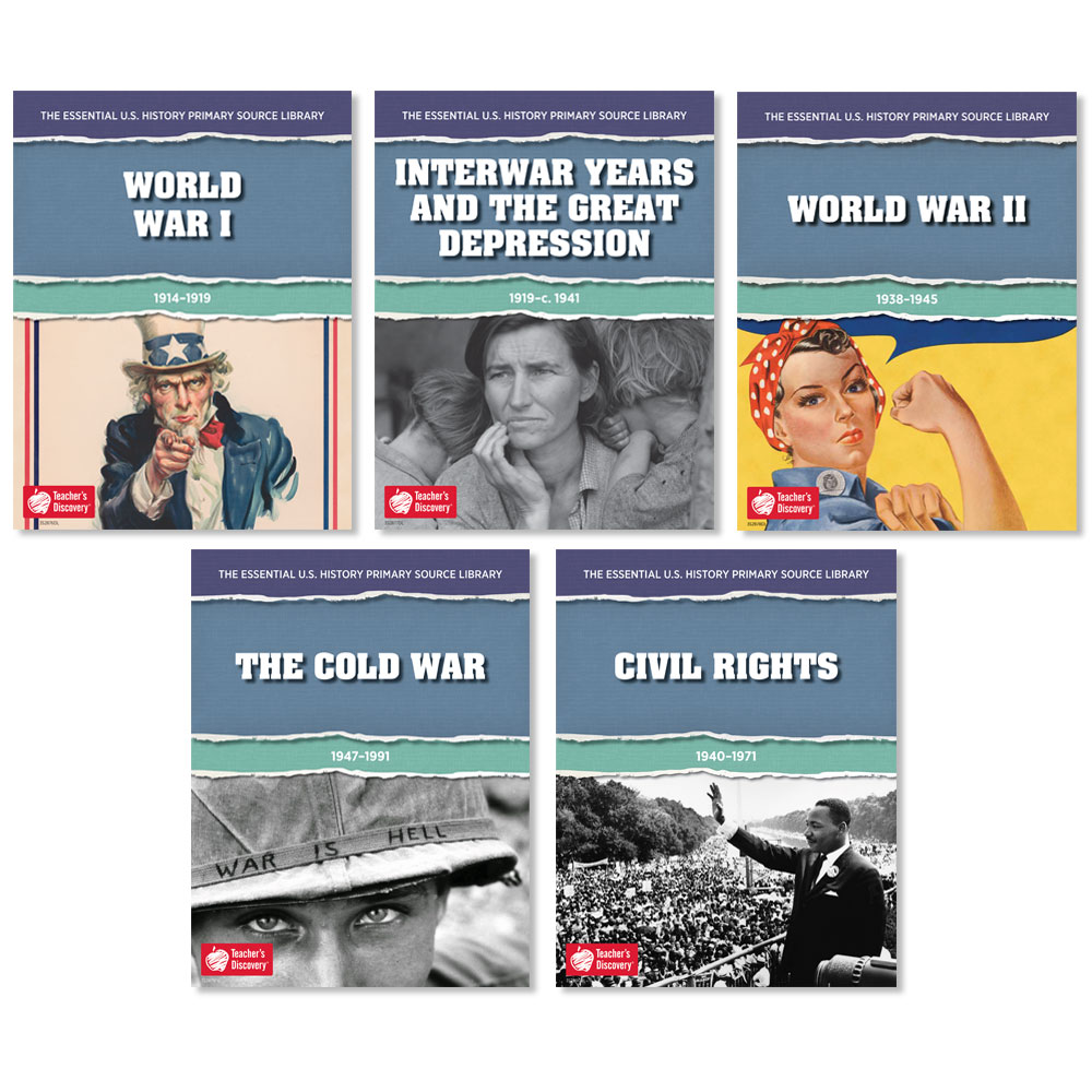 The Essential U.S. History Primary Source Library: World War I Through Civil Rights Set of 5 Downloads