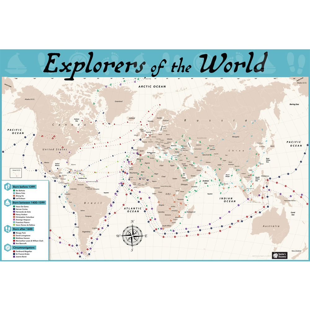 Explorers of the World Map