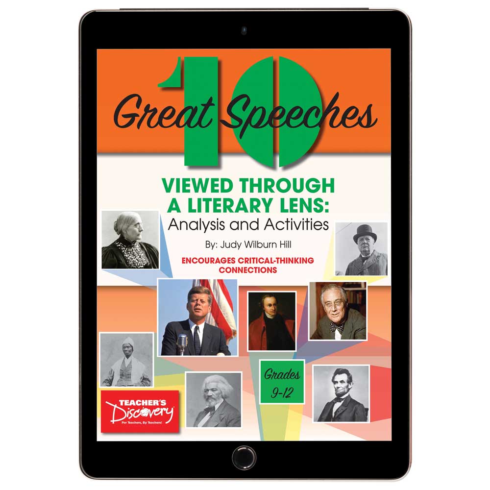 10 Great Speeches Viewed Through a Literary Lens: Analysis and Activities Book - 10 Great Speeches Viewed Through a Literary Lens: Analysis and Activities Print Book