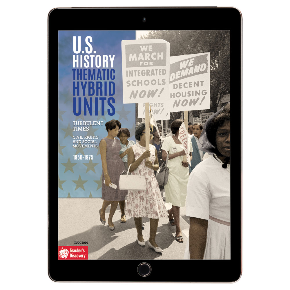 U.S. History Thematic Hybrid Unit: Turbulent Times (Civil Rights and Social Movements) Download - Hybrid Learning Resource