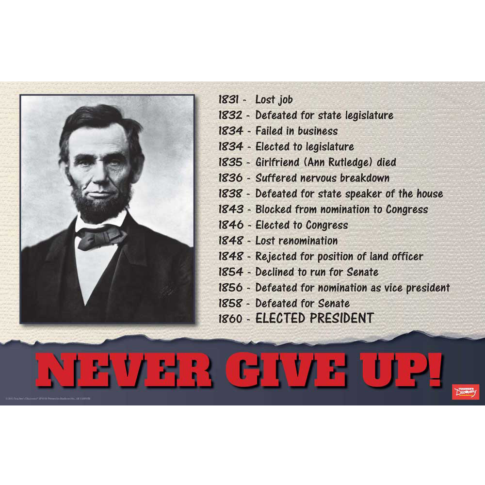 Lincoln Never Give Up! Mini-Poster