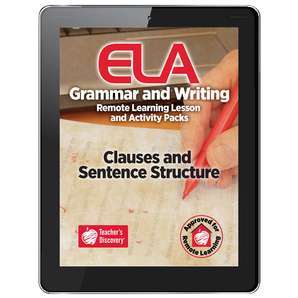 Clauses and Sentence Structure Remote Learning Lesson and Activity Pack Download