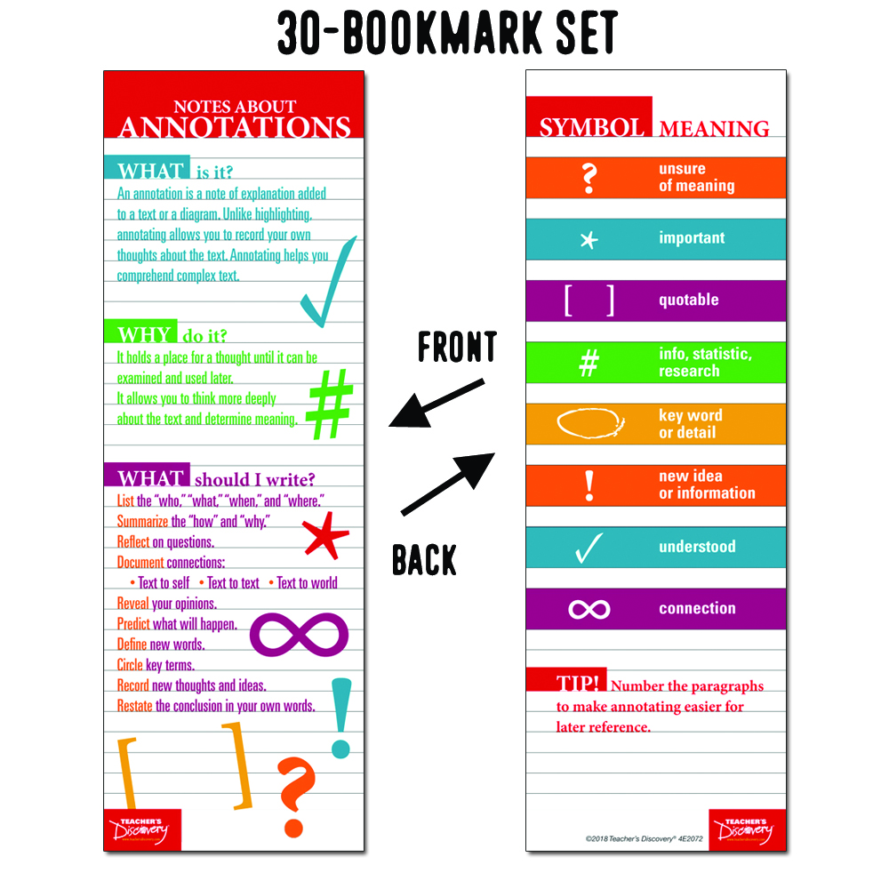 Annotation Made Easy Bookmarks - Set of 30