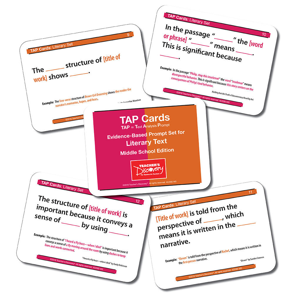 TAP Cards: Literary Text Card Set for Middle School