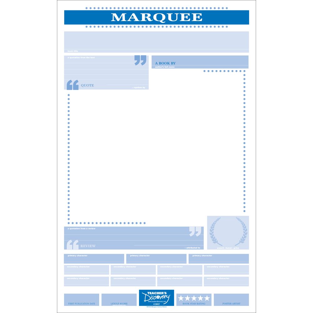 Blank Marquee Poster Activity Set