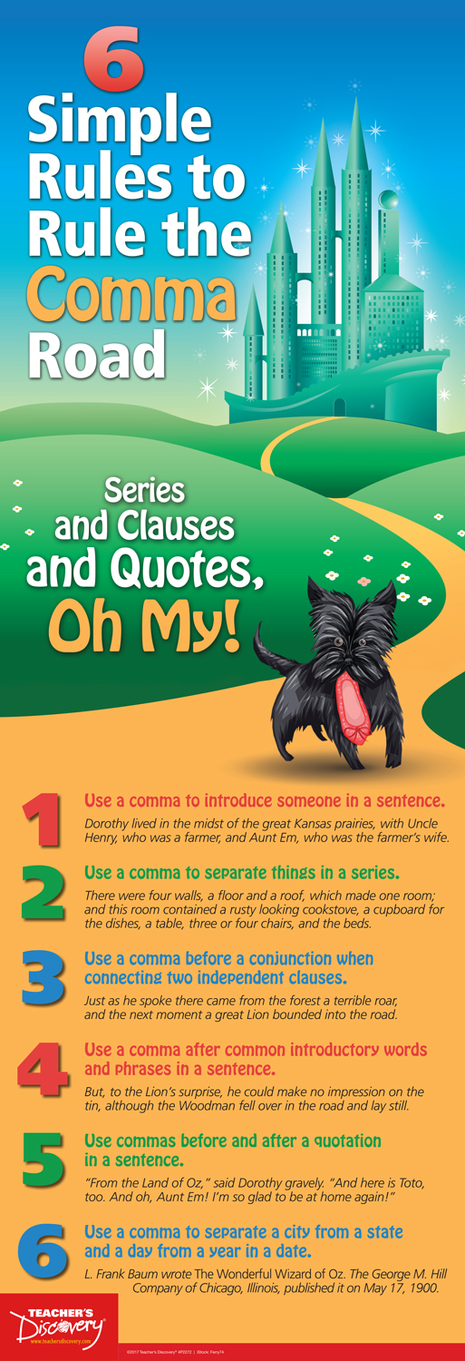 6 Simple Rules to Rule the Comma Road Poster