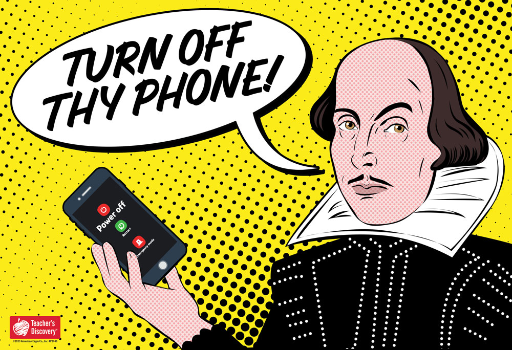 Shakespeare Turn Off Thy Phone! Mini-Poster