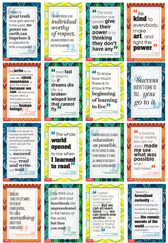 African-American Voices: Writers Poster Set of 16