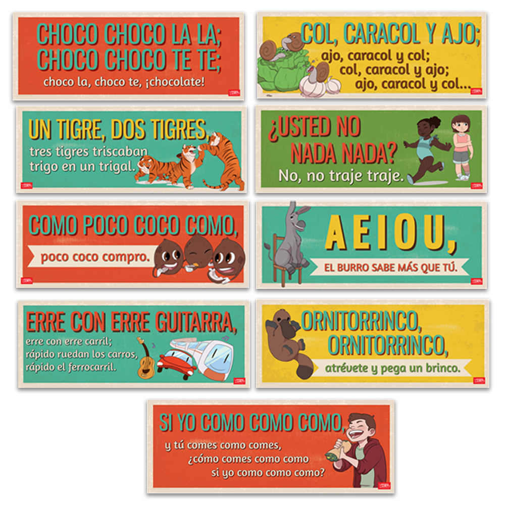 Authentic Spanish Tongue Twister Signs