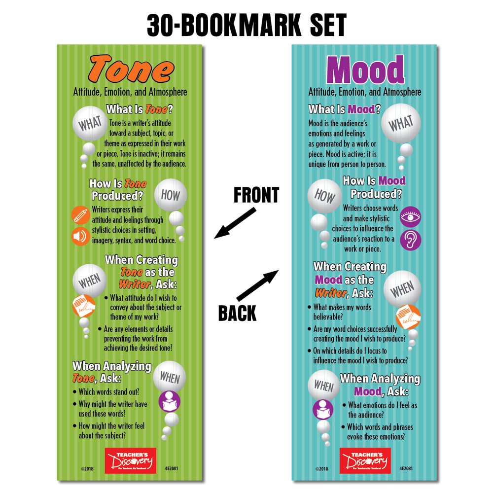 Tone and Mood Bookmarks - Set of 30