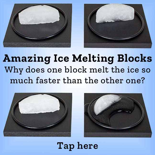 Amazing Ice Melting Blocks Why does one block melt the ice so much faster than the other one?