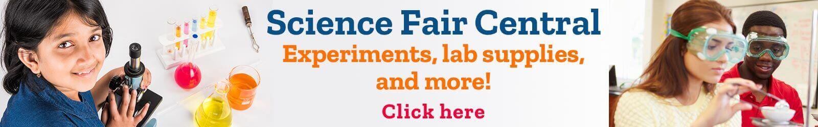 Science Fair Central Experiments, lab supplies, and more!