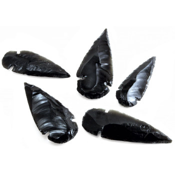 Obsidian Arrowheads - Pack of 15 Obsidian Arrowheads