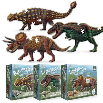 Set of 3 Dinosaur Turn N Learn Puzzles